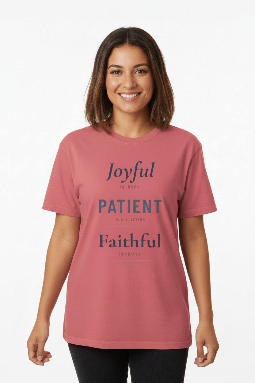 Romans 12 - Joyful · Patient · Faithful - Heavyweight Blue