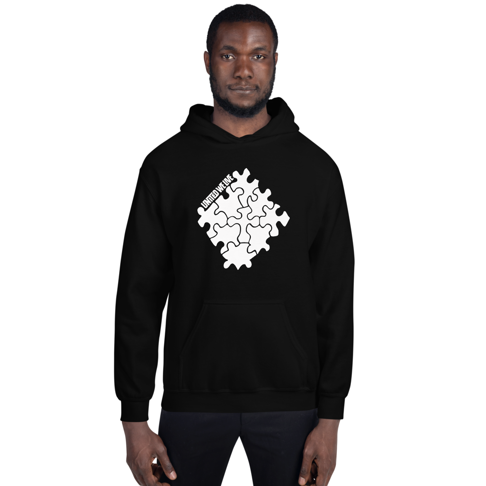 United We Live Black Hoodie White Logo