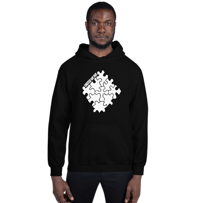 United We Live Black Hoodie White Logo