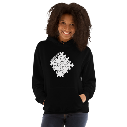 United We Live Black Hoodie White Logo