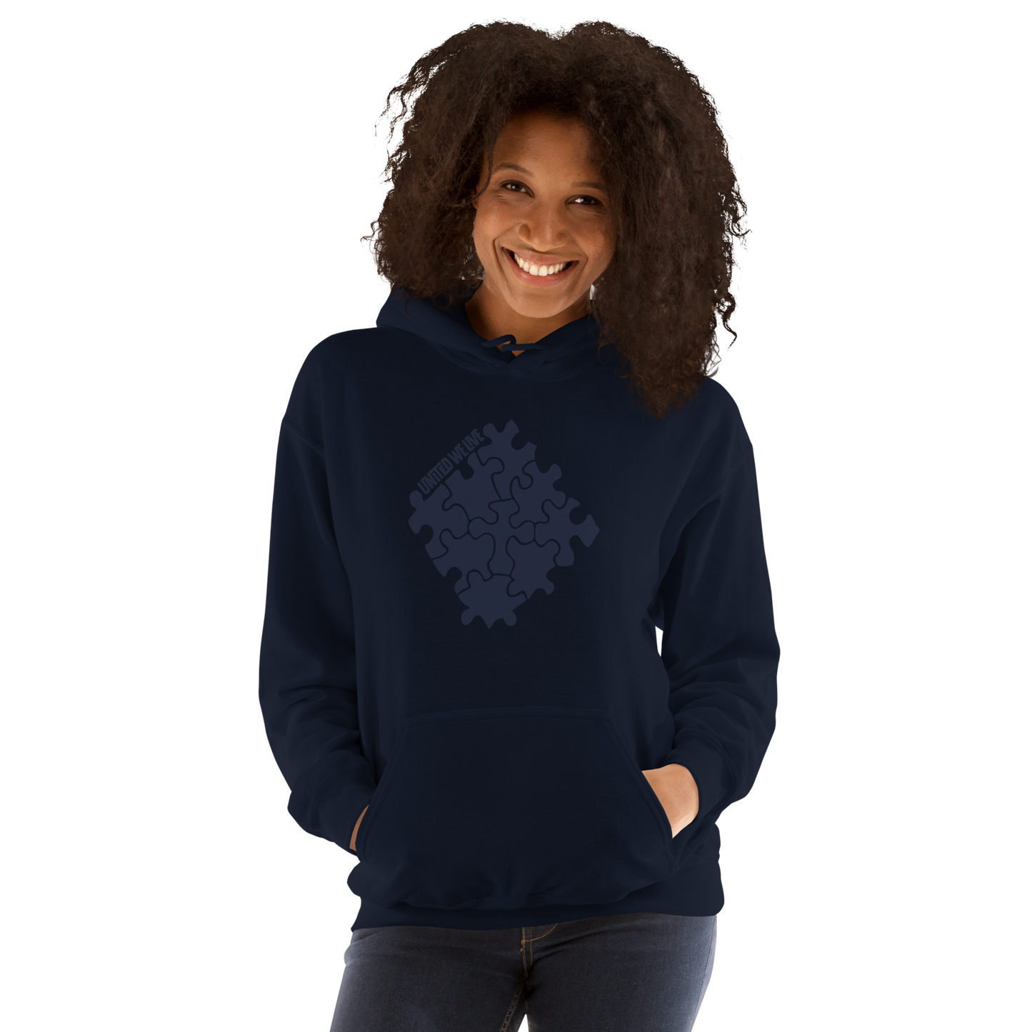 Tone on Tone Navy Logo Hoodie